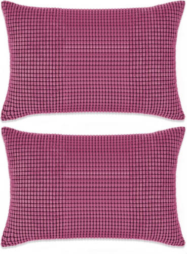 VidaXL Sierkussenset 40x60 Cm Velours Roze 2-delig