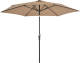 VidaXL Parasol Met Led-verlichting En Stalen Paal 300 Cm Taupe