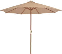 VidaXL Parasol Met Houten Paal 300 Cm Taupe