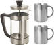 Rvs Alpina Koffiezetter/koffiezetapparaat/percolator/cafetiere - Inclusief 2x Rvs Koffiemoken - 1 Liter