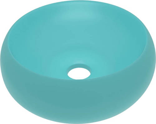 VidaXL Wastafel Rond 40x15 Cm Keramiek Mat Lichtgroen