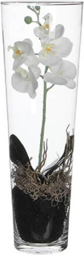 Mica Decorations Witte Orchidee/phalaenopsis Kunstplant 50 Cm Voor Binnen In Vaas - Kunstplanten