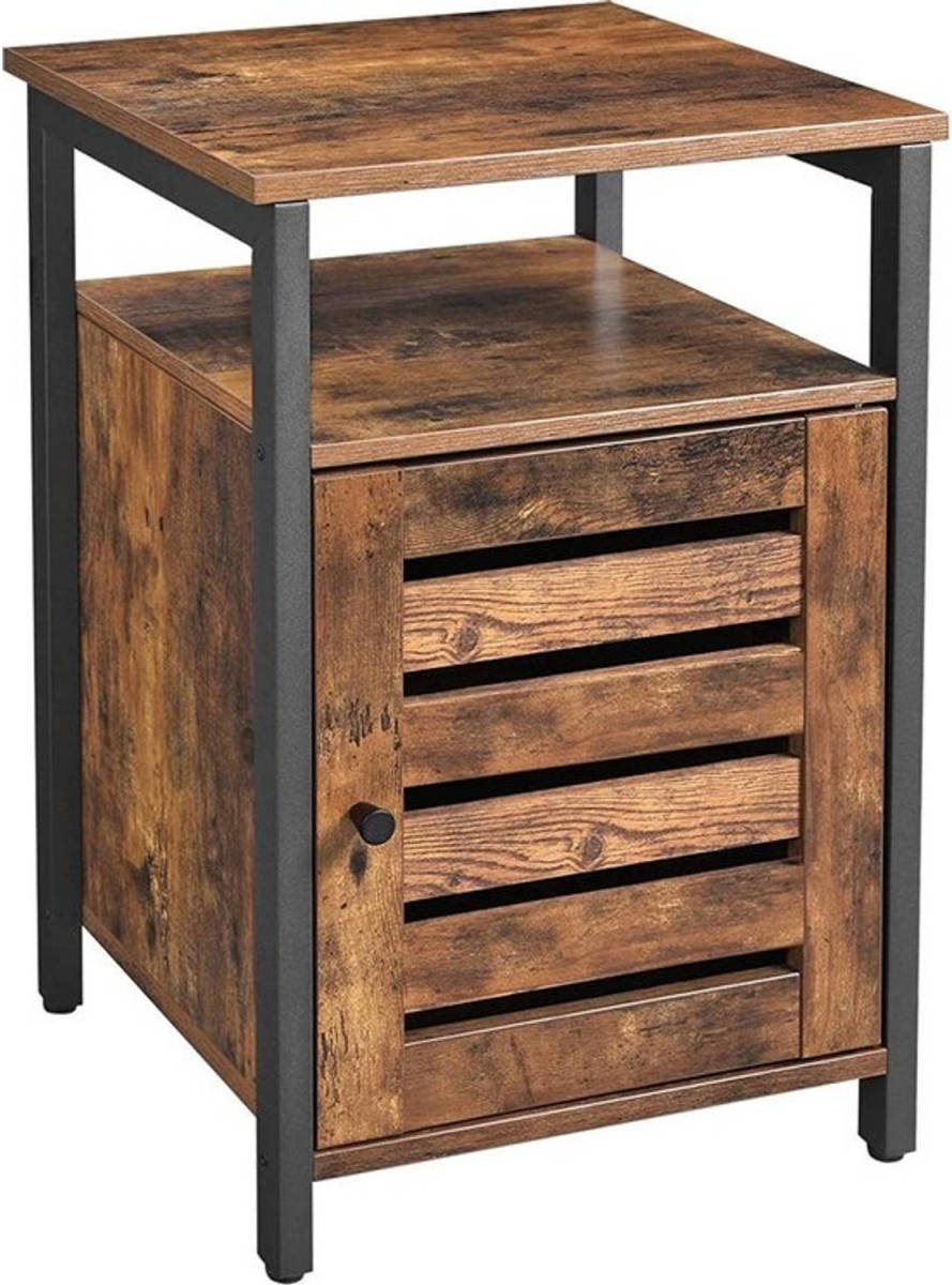 O'Daddy Nachtkastjes Of Bijzettafel Met Deur En Planken - 40x40x60cm Industrieel