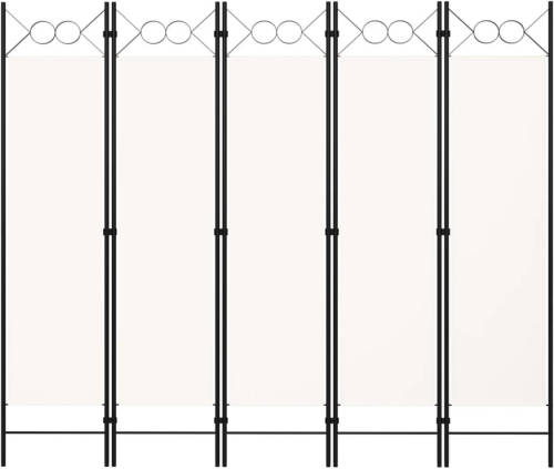 VidaXL Kamerscherm Met 5 Panelen 200x180 Cm Crèmewit