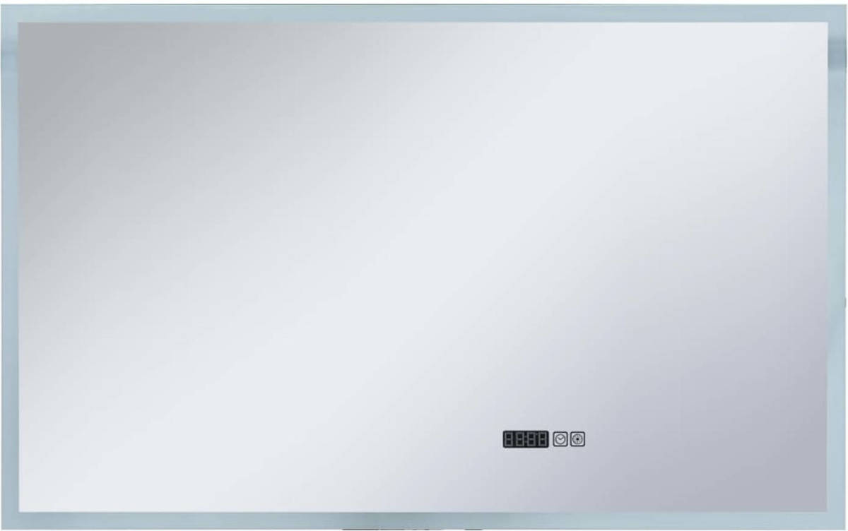 VidaXL Badkamerspiegel Led Met Aanraaksensor En Tijdweergave 100x60 Cm