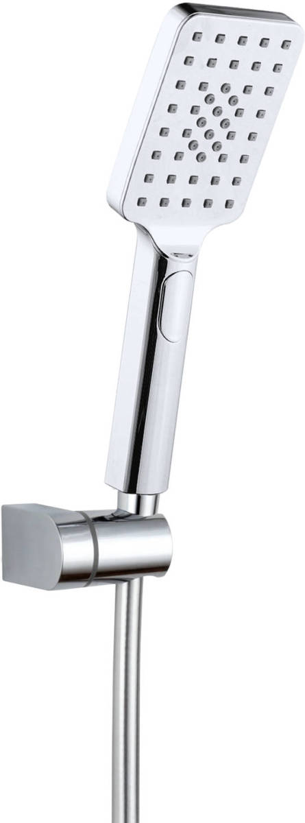 4bathroomz ® Square Douchekop Met Slang En Wandhouder - Chroom