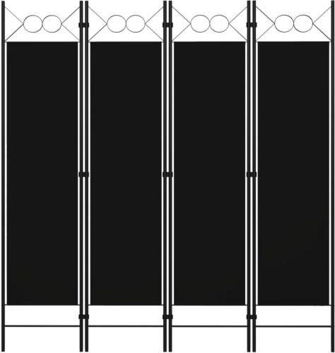 VidaXL Kamerscherm Met 4 Panelen 160x180 Cm Zwart