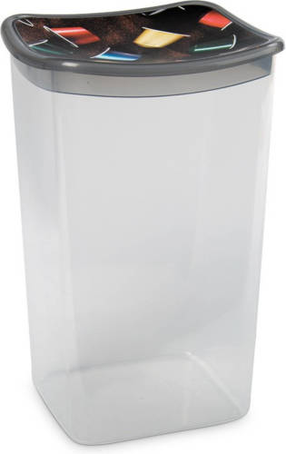 Hega Hogar 1x Koffiecups Bewaarbakje 1,9 Liter Transparant/grijs Plastic - Vershoudbakjes