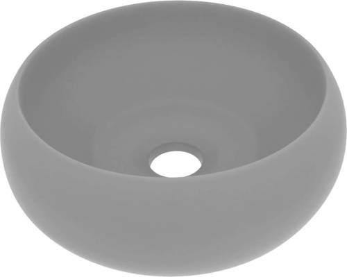 VidaXL Wastafel Rond 40x15 Cm Keramiek Mat Lichtgrijs