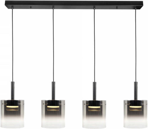 Highlight Hanglamp Salerno 4 Lichts Recht 110 Cm Zwart