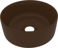 VidaXL Wastafel Rond 40x15 Cm Keramiek Mat Donkerbruin