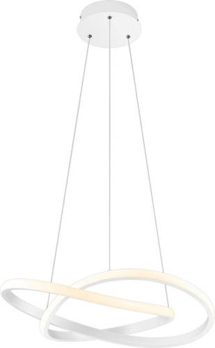 BES LED Led Hanglamp - Trion Corcy - 27w - Natuurlijk Wit 4000k - Dimbaar - Rond - Mat Wit - Aluminium