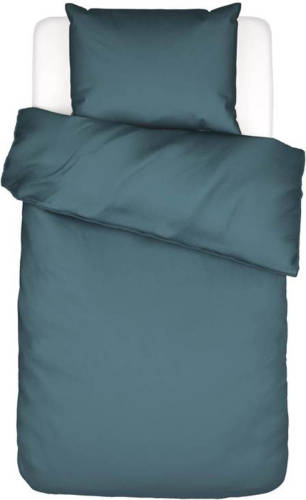 Essenza Minte Dekbedovertrek - 1-persoons (140x200/220 Cm + 1 Sloop) - Katoen Satijn - Denim