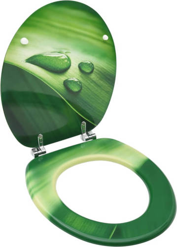 VidaXL Toiletbril Met Deksel Waterdruppel Mdf Groen