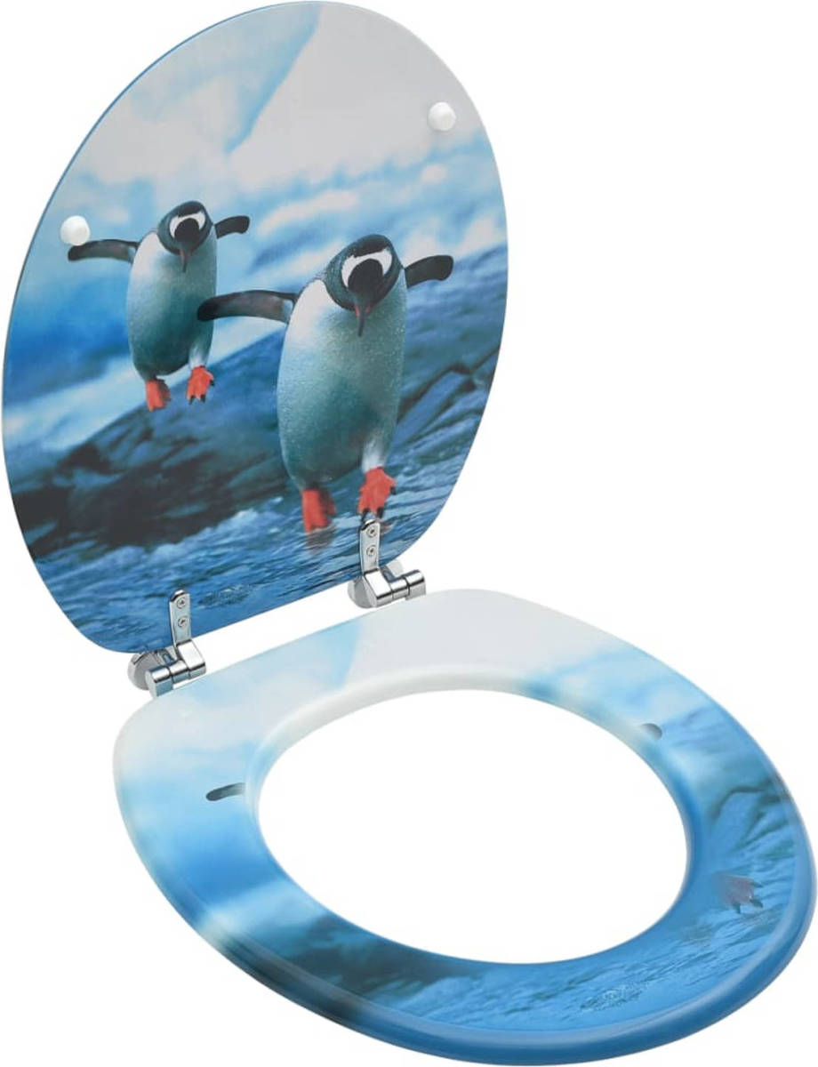 VidaXL Toiletbril Met Deksel Pinguïn Mdf