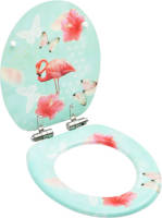 VidaXL Toiletbril Met Soft-close Deksel Flamingo Mdf