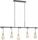 Lamponline Hanglamp Tamara 5 Lichts L 120 Cm Zwart