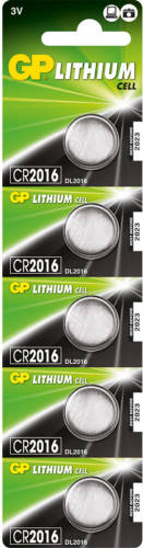 GP Batteries Lithium Cell CR2016 - [0602016C5]