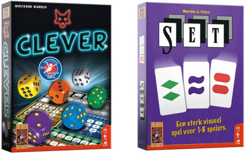 999 Games Spellenbundel - Kaartspel - Dobbelspel - 2 Stuks - Clever & Set!