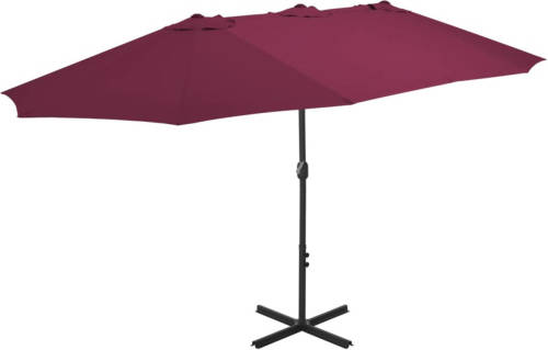 VidaXL Parasol Met Aluminium Paal 460x270 Cm Bordeauxrood