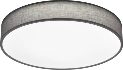 BES LED Led Plafondlamp - Plafondverlichting - Trion Lanago - 40w - Aanpasbare Kleur - Rond - Mat Grijs - Textiel