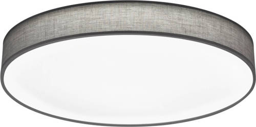 BES LED Led Plafondlamp - Plafondverlichting - Trion Lanago - 60w - Aanpasbare Kleur - Rond - Mat Grijs - Textiel