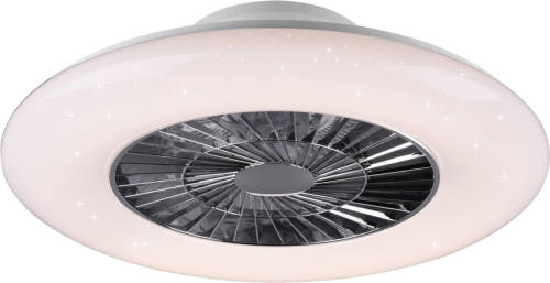 BES LED Led Plafondlamp Met Ventilator - Plafondventilator - Trion Vison - 40w - Rond - Mat Chroom - Kunststof