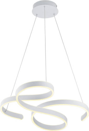 BES LED Led Hanglamp - Hangverlichting - Trion Frinco - 52w - Warm Wit 3000k - Dimbaar - Rond - Mat Wit - Aluminium