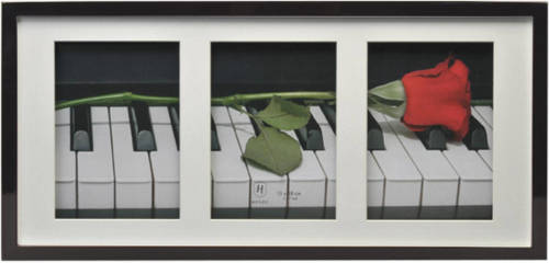 Henzo Fotolijst - Piano Gallery - Collagelijst Voor 3 Foto's - Fotomaat 13x18 Cm - Zwart