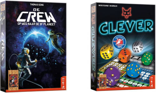 999 Games Spellenbundel - Kaartspellen - 2 Stuks - De Crew & Clever