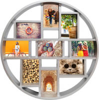 Henzo Fotolijst - Discus Gallery - Collagelijst Voor 9 Foto's - Fotomaat 10x15 Cm - Zilver