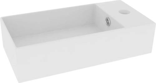 VidaXL Wastafel Met Overloop Keramiek Matwit