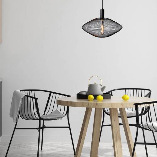 Lucide Mesh Hanglamp-zwart-ø45-1xe27-40w-metaal