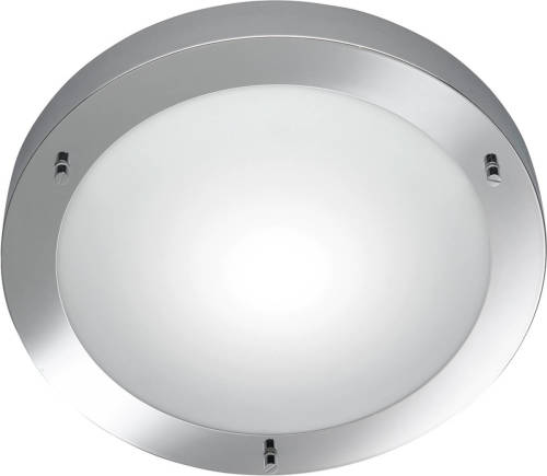 BES LED Led Plafondlamp - Trion Condi - Opbouw Rond - Spatwaterdicht Ip44 - E27 Fitting - Glans Chroom Aluminium - Ø310mm