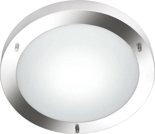 BES LED Led Plafondlamp - Trion Condi - Opbouw Rond - Spatwaterdicht Ip44 - E27 Fitting - Mat Nikkel Aluminium - Ø310mm