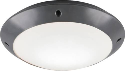 BES LED Led Plafondlamp - Trion Camiro - Opbouw Rond - Waterdicht Ip54 - E27 Fitting - Mat Zwart - Kunststof