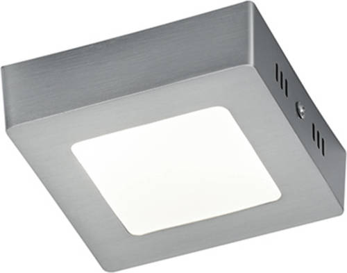 BES LED Led Plafondlamp - Plafondverlichting - Trion Zonin - 5w - Warm Wit 3000k - Vierkant - Mat Nikkel - Aluminium