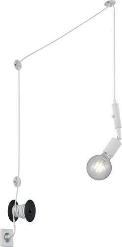 BES LED Led Hanglamp - Hangverlichting - Trion Stoluno - E27 Fitting - Rond - Mat Wit - Aluminium