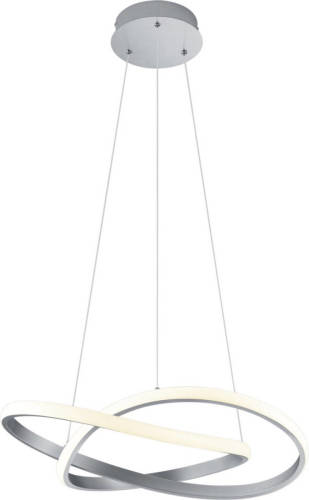 BES LED Led Hanglamp - Trion Corcy - 27w - Warm Wit 3000k - Dimbaar - Rond - Mat Nikkel - Aluminium