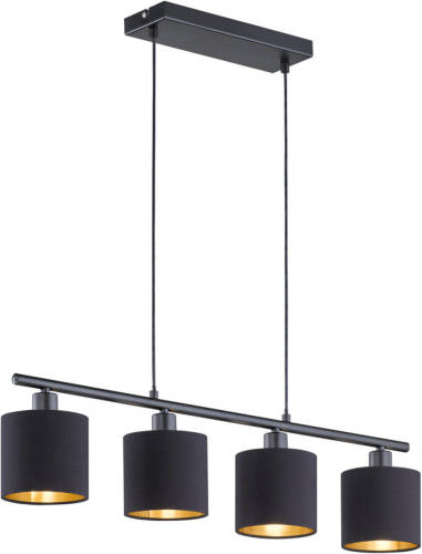 BES LED Led Hanglamp - Trion Torry - E14 Fitting - Rechthoek - Mat Zwart - Aluminium