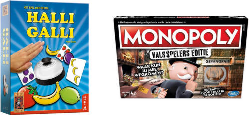 Hasbro Spellenbundel - Bordspellen - 2 Stuks - Halli Galli & Monopoly Valsspelerseditie