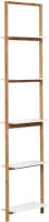 Gebor - Design Mdf Wandkolomkast Met 5 Legplanken + Bamboeframe - Nuovo - 180x40x20cm - Wandmeubel - Decoratief