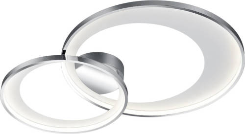 BES LED Led Plafondlamp - Trion Granity - 36w - Warm Wit 3000k - Dimbaar - Ovaal - Mat Chroom - Aluminium