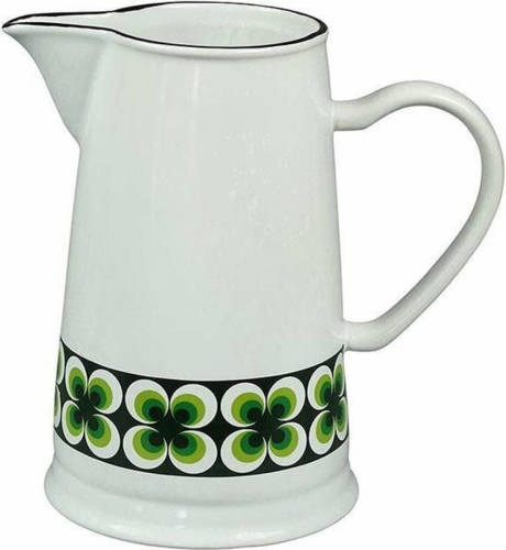 Cabanaz - Schenkkan, Ramona, Retro, Keramiek, Pitcher, 1.6 Liter, Groen