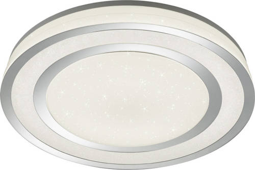 BES LED Led Plafondlamp - Trion Noruno - 45w - Aanpasbare Kleur - Dimbaar - Afstandsbediening - Sterlicht - Rond - Mat Chroom