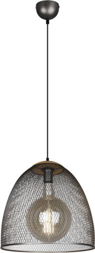 BES LED Led Hanglamp - Trion Ivan Xl - E27 Fitting - 1-lichts - Rond - Antiek Nikkel - Aluminium