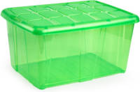 Forte Plastics 1x Opslagbakken/organizers Met Deksel 60 Liter 63 X 46 X 32 Transparant Groen - Organizers/opbergbakken