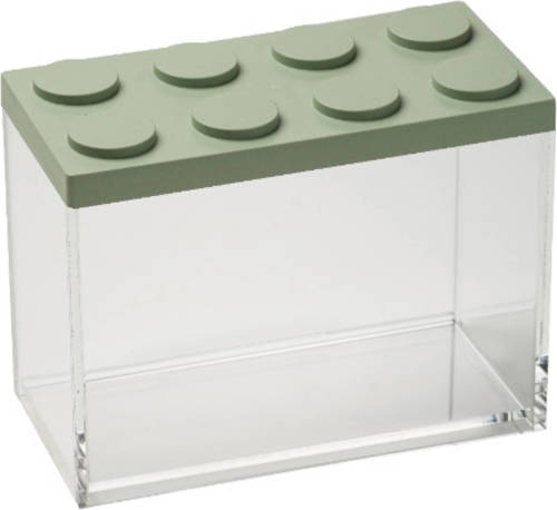 Stapelbare Brickstore Bewaarcontainer, 2l, Groen - Kunststof - Omada