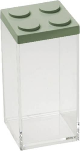 Stapelbare, Brickstore Bewaarcontainer Hoog, 1,5l, Groen - Kunststof - Omada