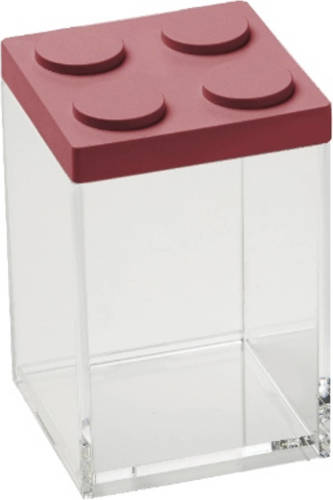 Stapelbare Brickstore Bewaarcontainer, 1l, Rood - Kunststof - Omada